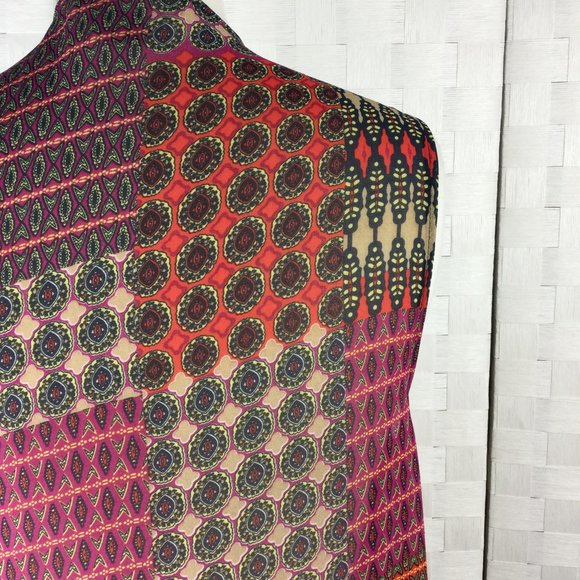 Sans Souci Boho Print Sheer Duster, Size Small - Picture 4 of 9